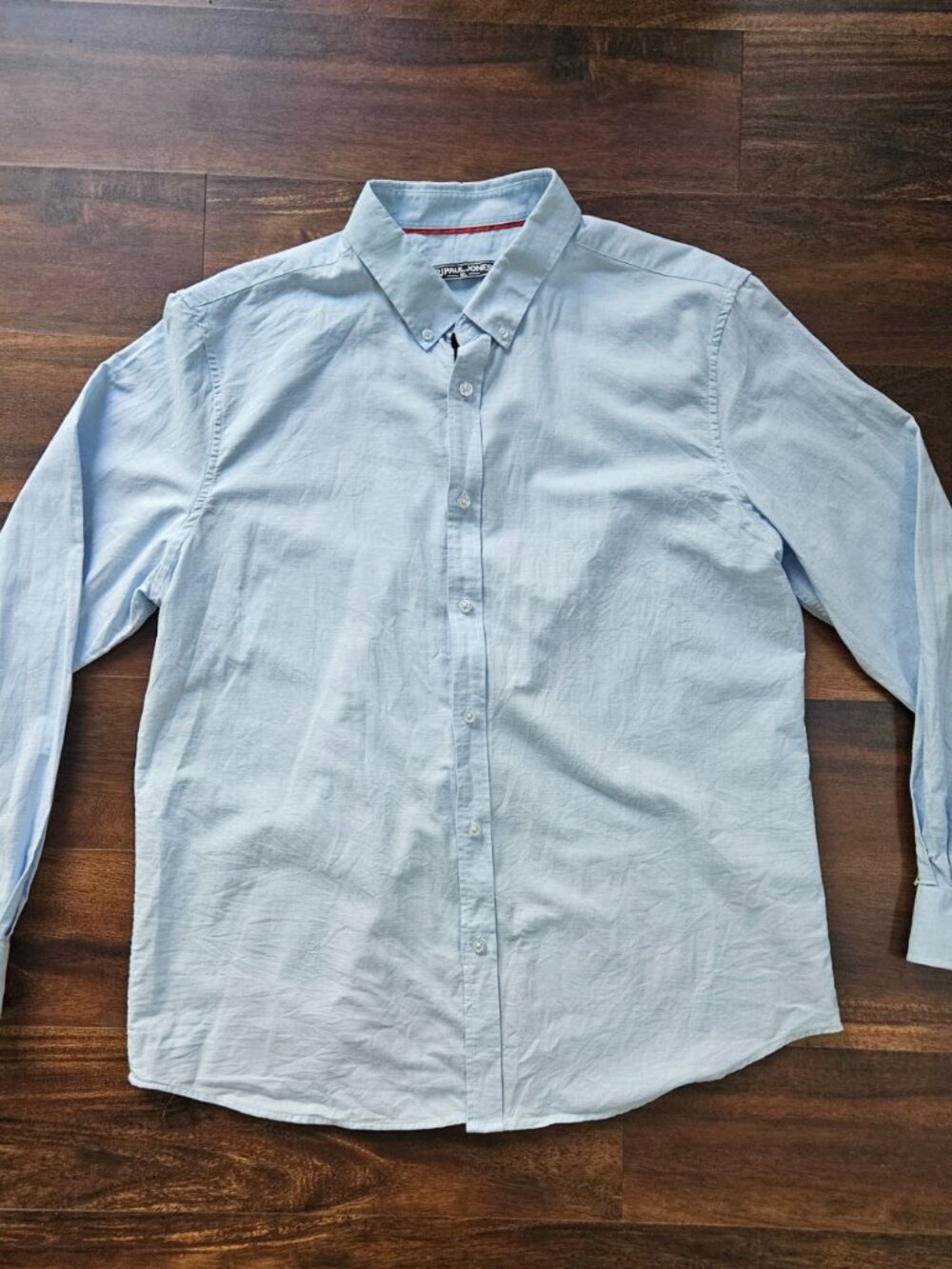 PJ Paul Jones Linen/Cotton Light Blue Long Sleeve Button Down Shirt Mens XL